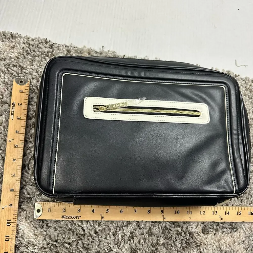 Estee Lauder Black White Cosmetics Bag Makeup Travel Case Toiletries